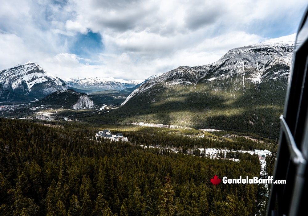 Banff Fairmont Landscape View from Window Cacade Mountain