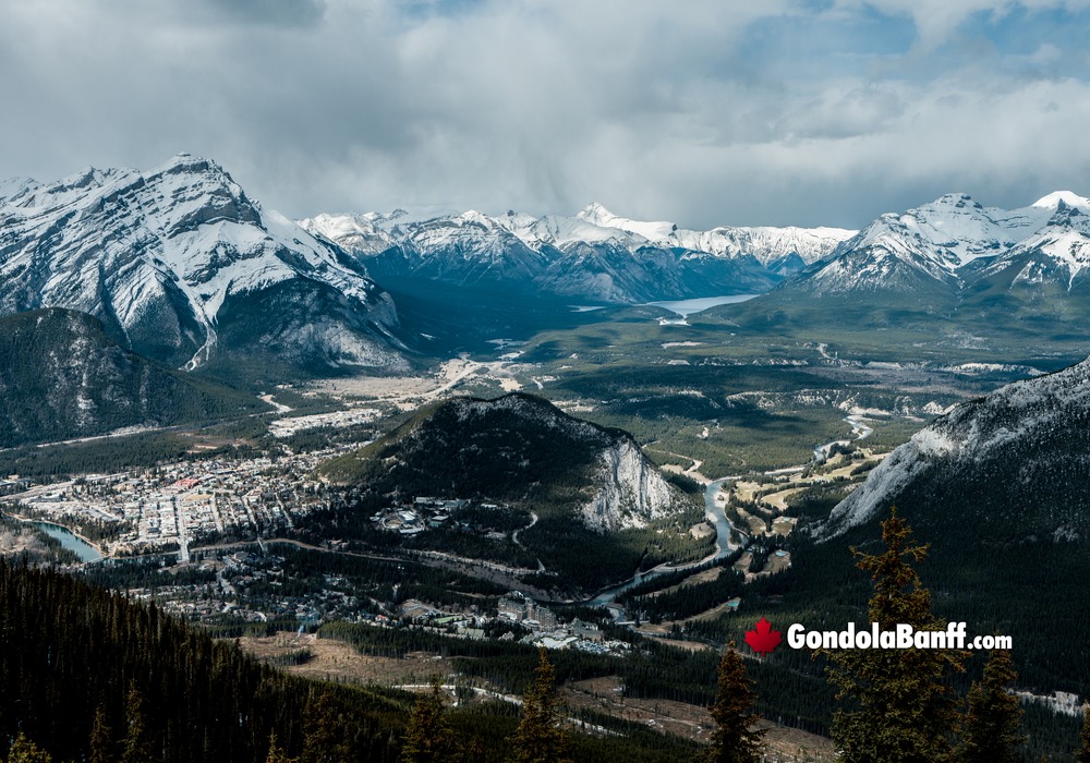 Cascade Mountain and Banff Townsite Aerial