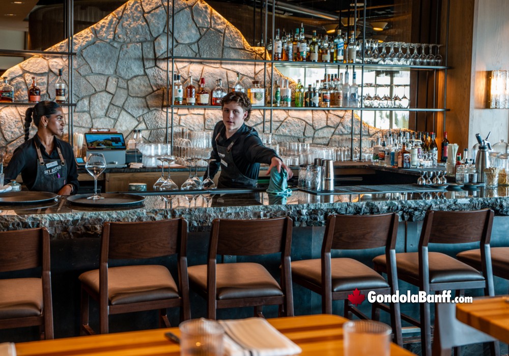 Bartenders Behind Sky Bistro Bar