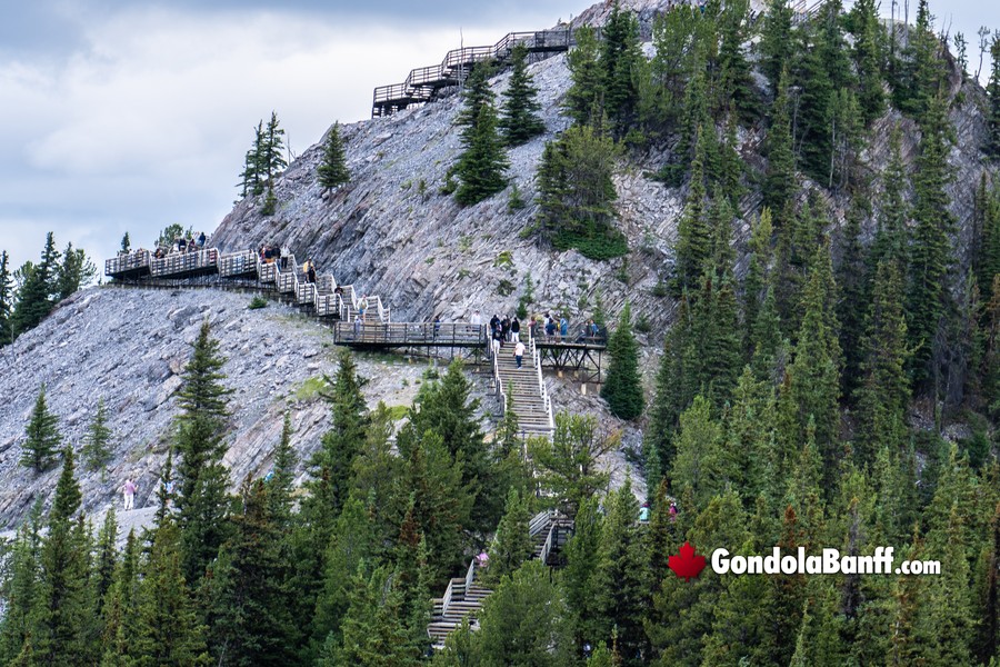 Gondola Patio Overlooking the Sulphur Mountain Boardwalk