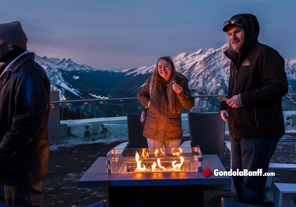 Banff Gondola Nightrise Marshmallow Fire Roasting