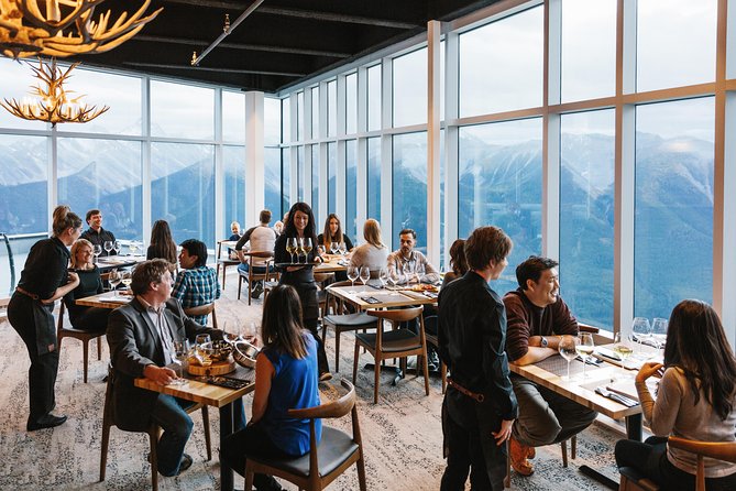 Sulphur Mountain Top Sky Bistro Restaurant Views with Banff Gondola